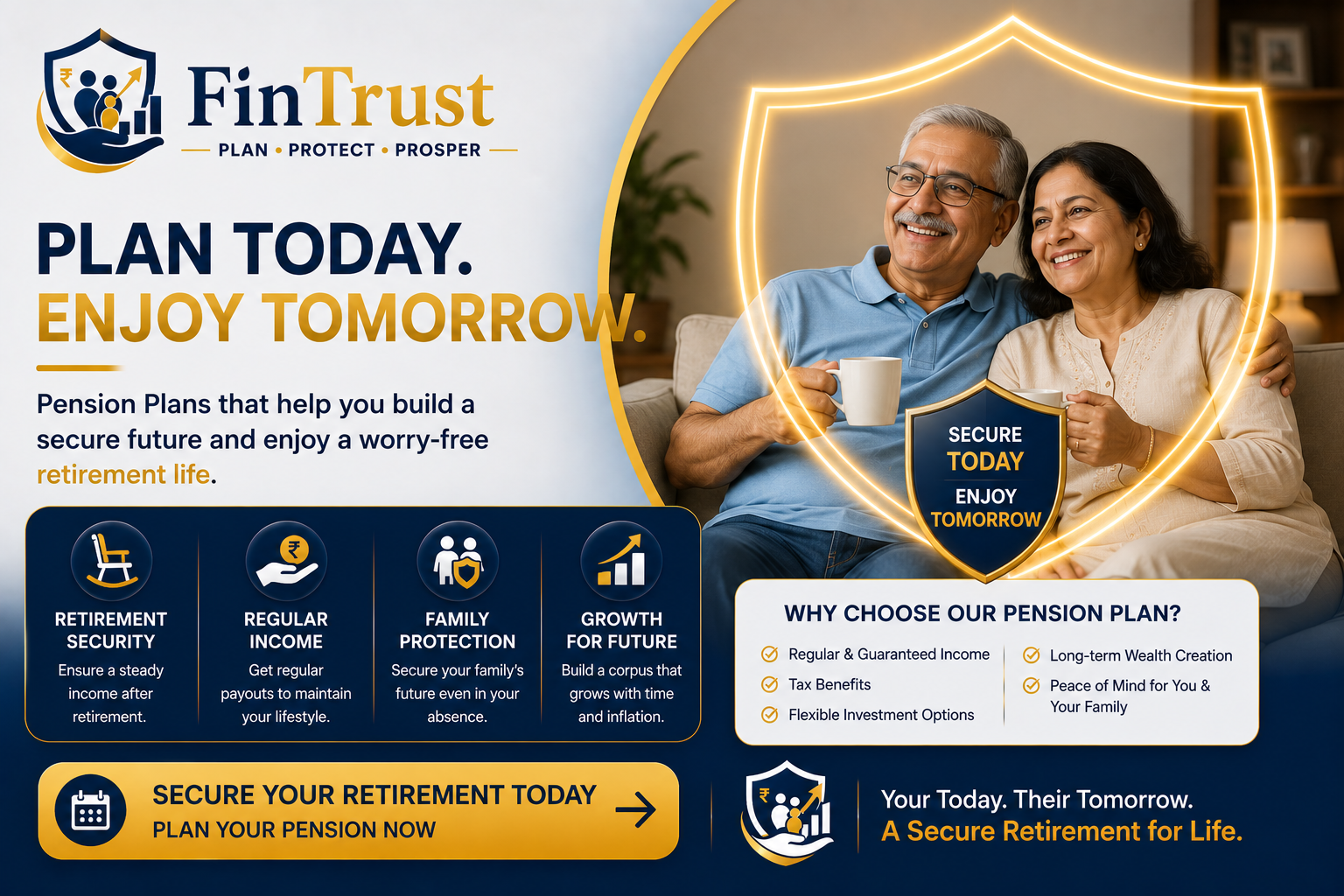 Pension plan poster by FinTrust